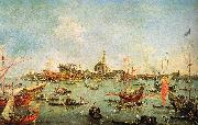 Francesco Guardi The Doge in the Bucentaur at San Nicolo di Lido on Ascension Day Sweden oil painting artist